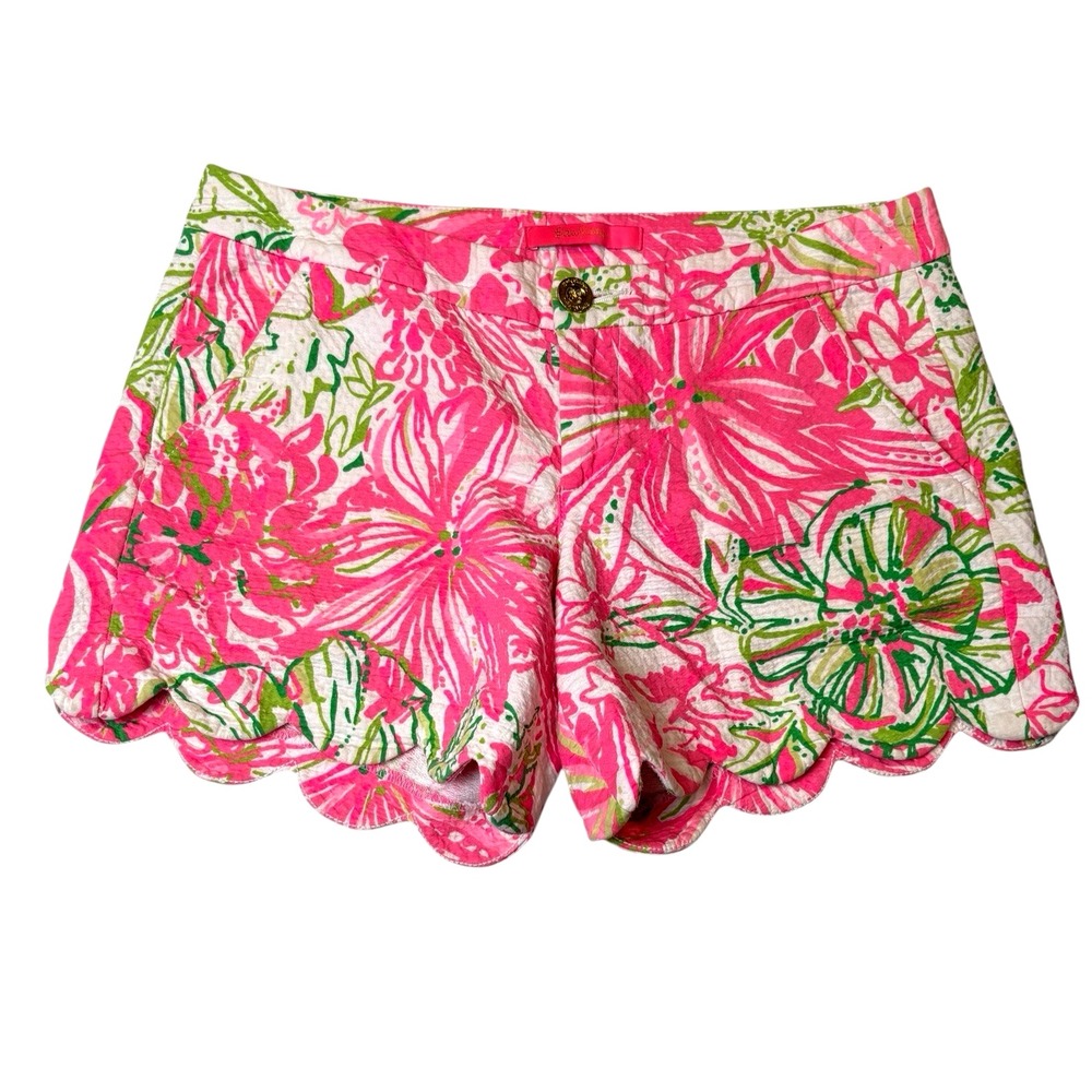 Lilly Pulitzer Shorts Buttercup Aloha Size 2 Scalloped Edge Nautical Resort
